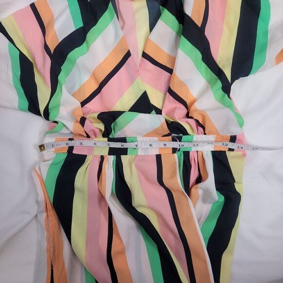 ASOS dress long sleeve wrap polyester maxi in stripe 4 - Picture 9 of 11